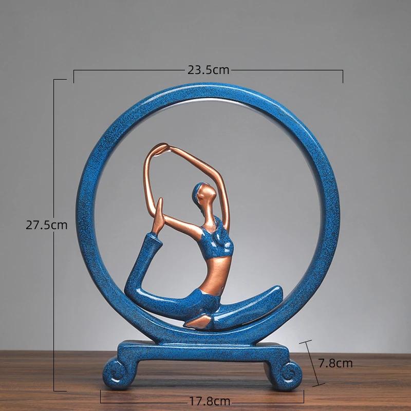 European-style Yoga Girl Figure Resin Decoration Creative Home Wine Cabinet Porch Light Luxury Art Sculpture Ornaments