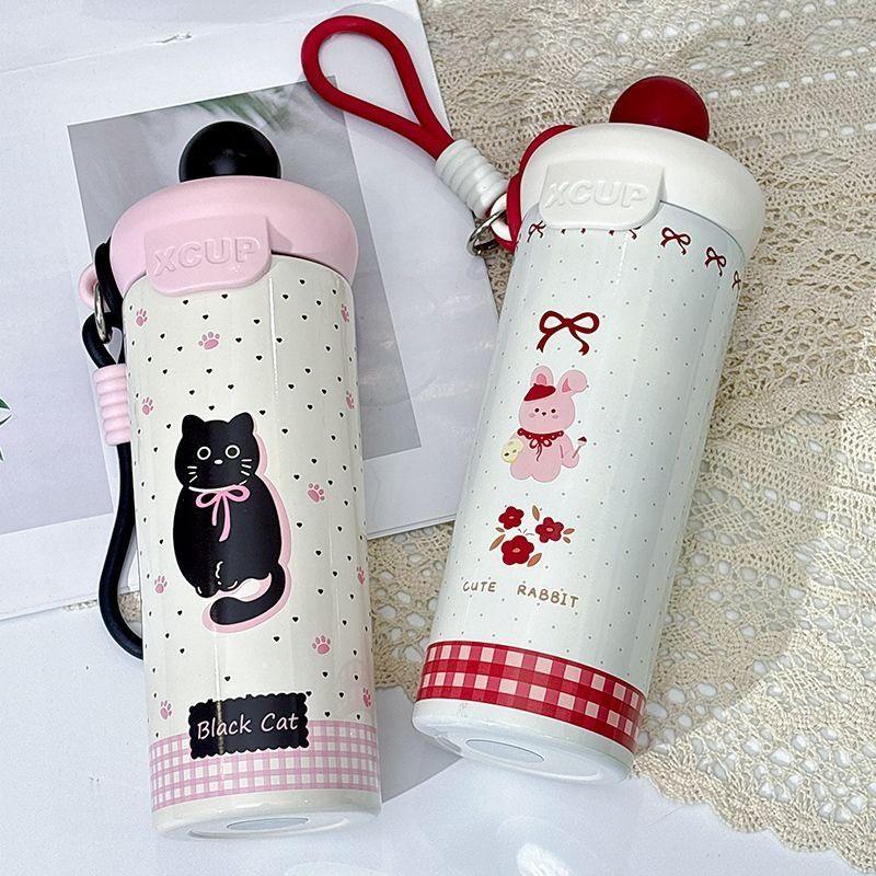 316 Stainless Steel Insulated Coffee Mug With Straw And Carrying Rope For Office And Travel