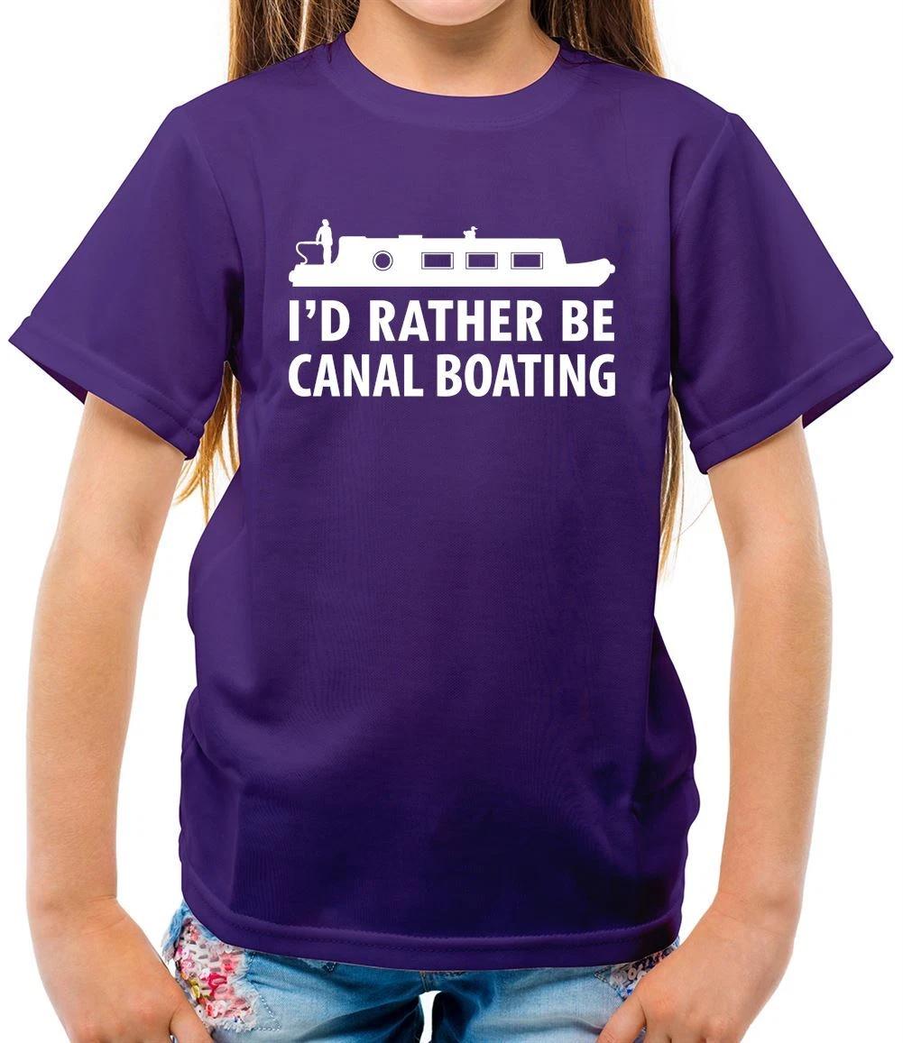 

I d Rather Be Canal Boating - Kids T-Shirt - Narrowboat Narrow Boat Hobby 100