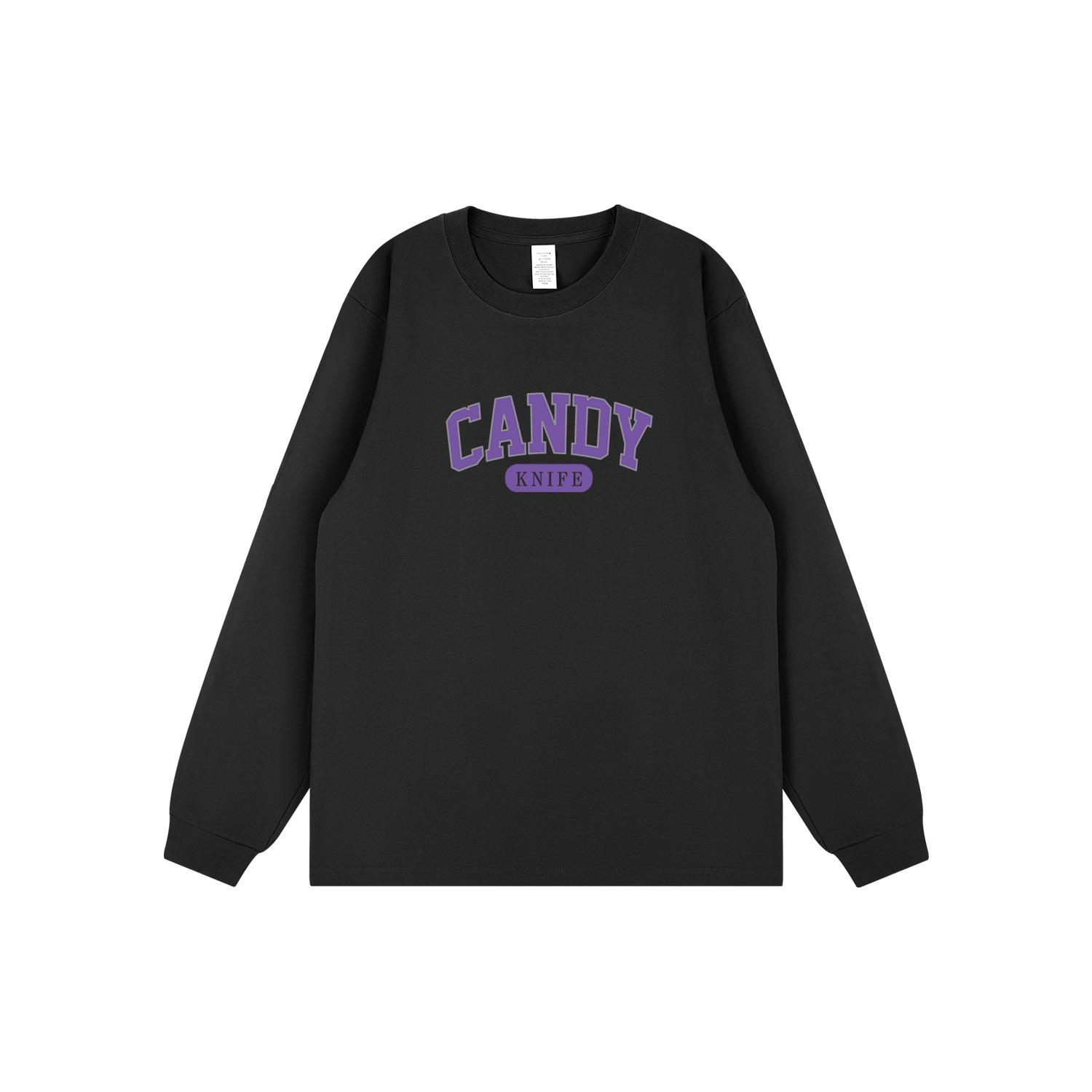 

Hong Kong Style Trendy Minimalist Letter Print Long Sleeve Retro T-Shirt for Couples - Autumn/Winter XL