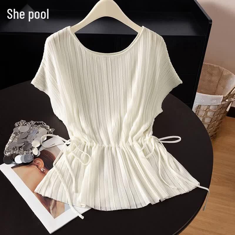 Women s Lyocell Slim-Fit Short Sleeve Knit Top One Size