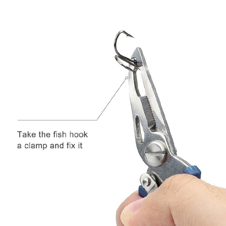 Fishing Pliers Gripper Hook Remover Stainless Fishing Tackle Tool Multifunctional Braid Line Cutter with Coiled Lanyard