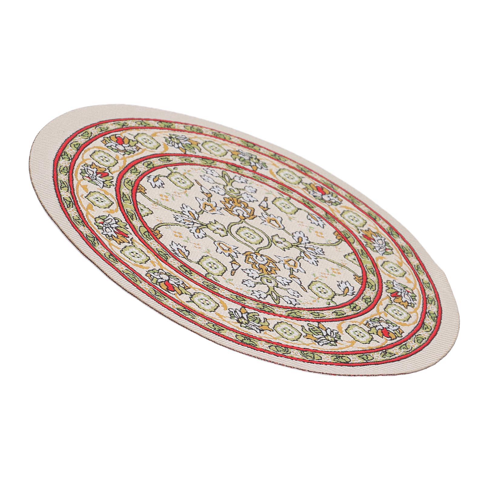 

1: 12 Round Carpet 6.2in Diameter Exquisite Vintage ature Woven Rug for Doll House Decoration