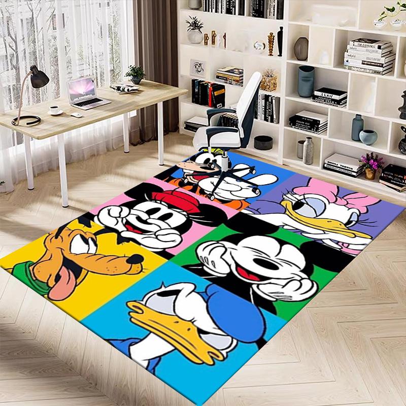 Pop Art Disney Characters Carpet For Playroom Bedroom Living Room Sofa Home Decorkids Game Area Rug Nonslip Floor Mat