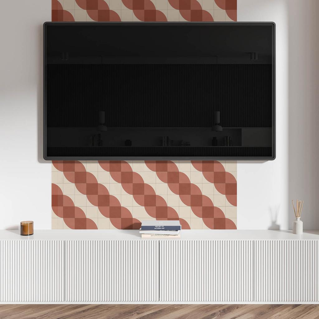 Naklejany Dekor Z Grafiką Do Przedpokoju Winylowy 120X60 Cm Geometryczny Wzór Falisty