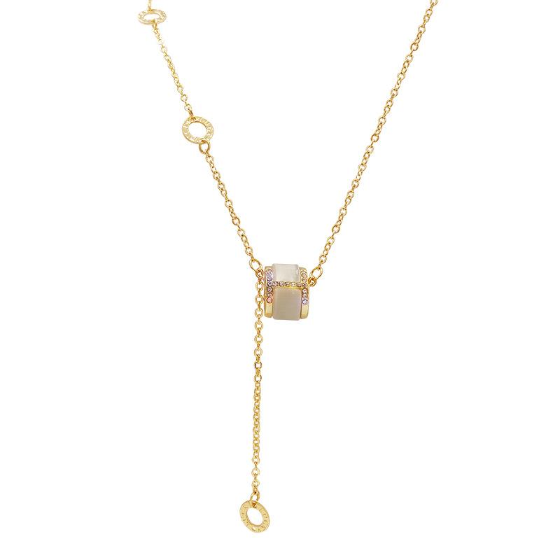 Opal Diamond Small Waist Collarbone Chain Light Luxury Niche Design Fashion Temperament Necklace Women