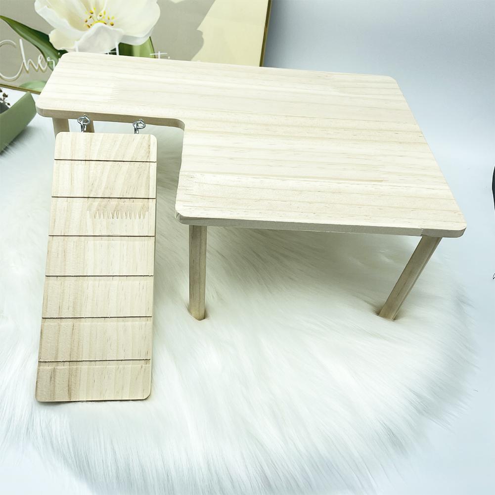 Pine Wood Hamster Ladder Platform Climbing Toy House Cage Accessories for Small Pets Hamster Mice Pet Supplies