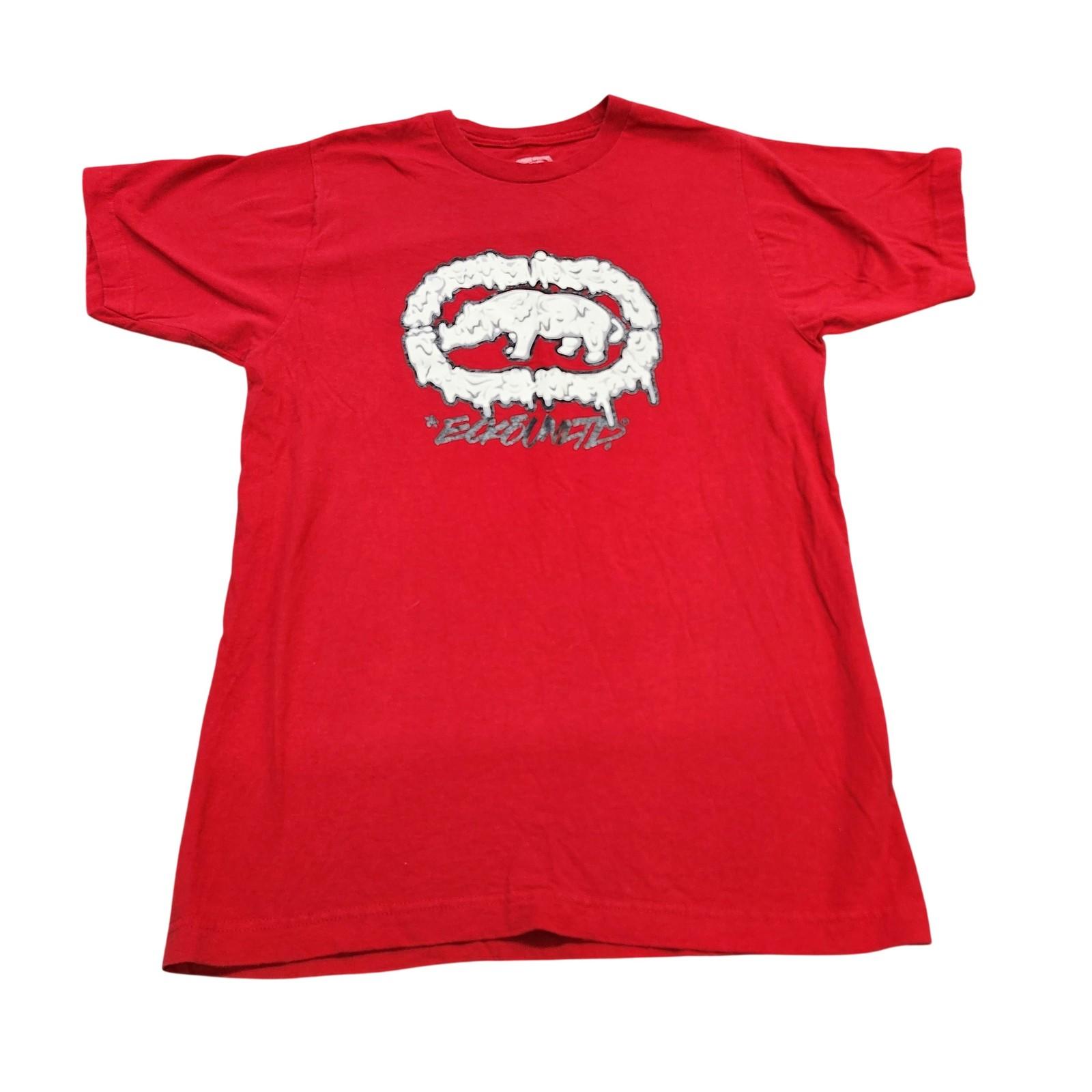 Ecko Unltd Shirt Mens Large Red Rhino Logo Graphic Tee Tagless Cotton Streetwear Unisex T-Shirt M
