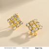 French Retro Pearl Plaid Earrings: Luxury Korean Studs for Women