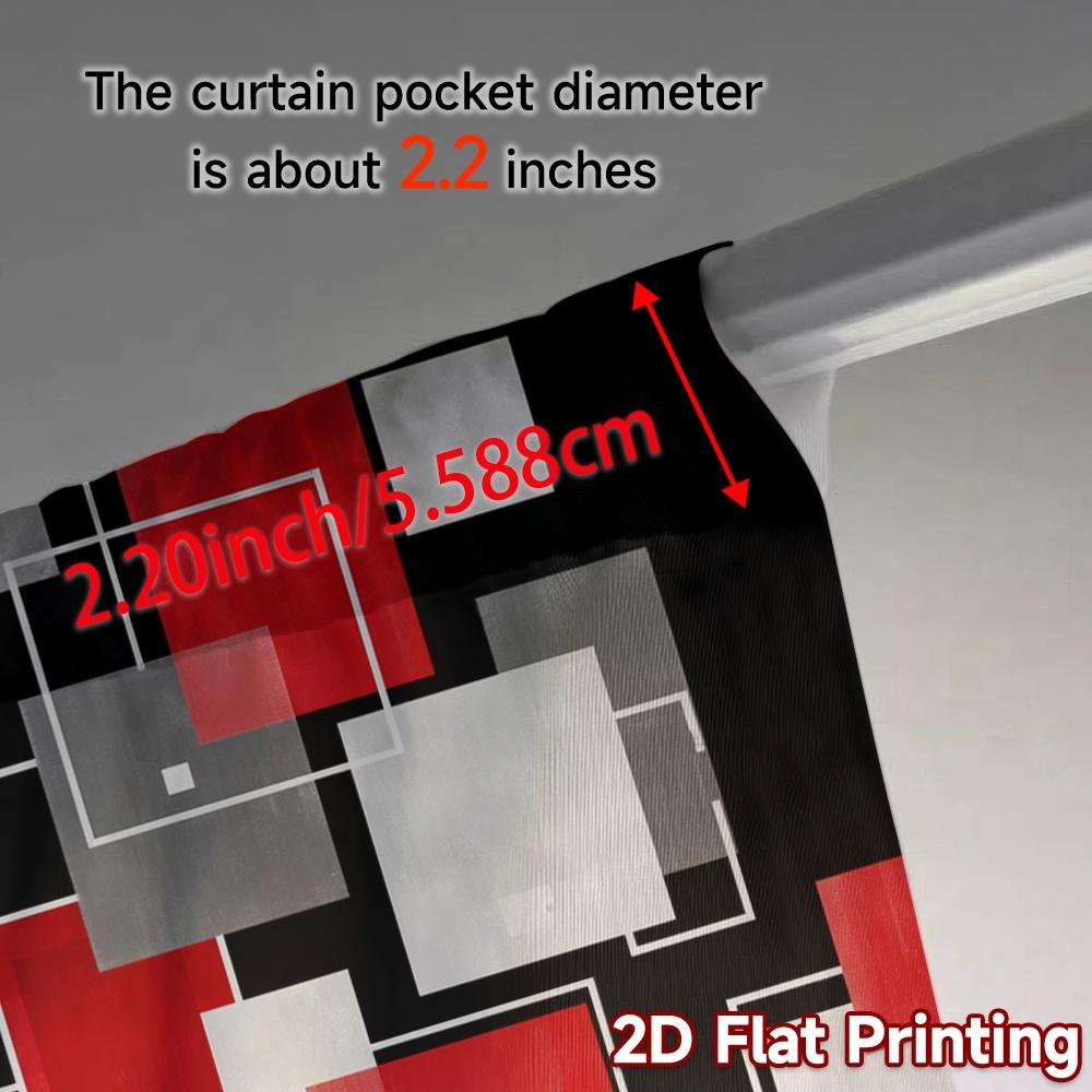 2D Flat Printing  JIT 2pcs   Curtains (Without Rod) Geometric Curtains Fashionable Popular Curtains Durable 100% Polyester Fabric