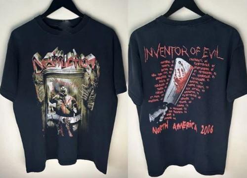 New Apparel Vintage Destruction Inventor Of Evil 2006 Tour Band TShirt Unisex T-Shirt M