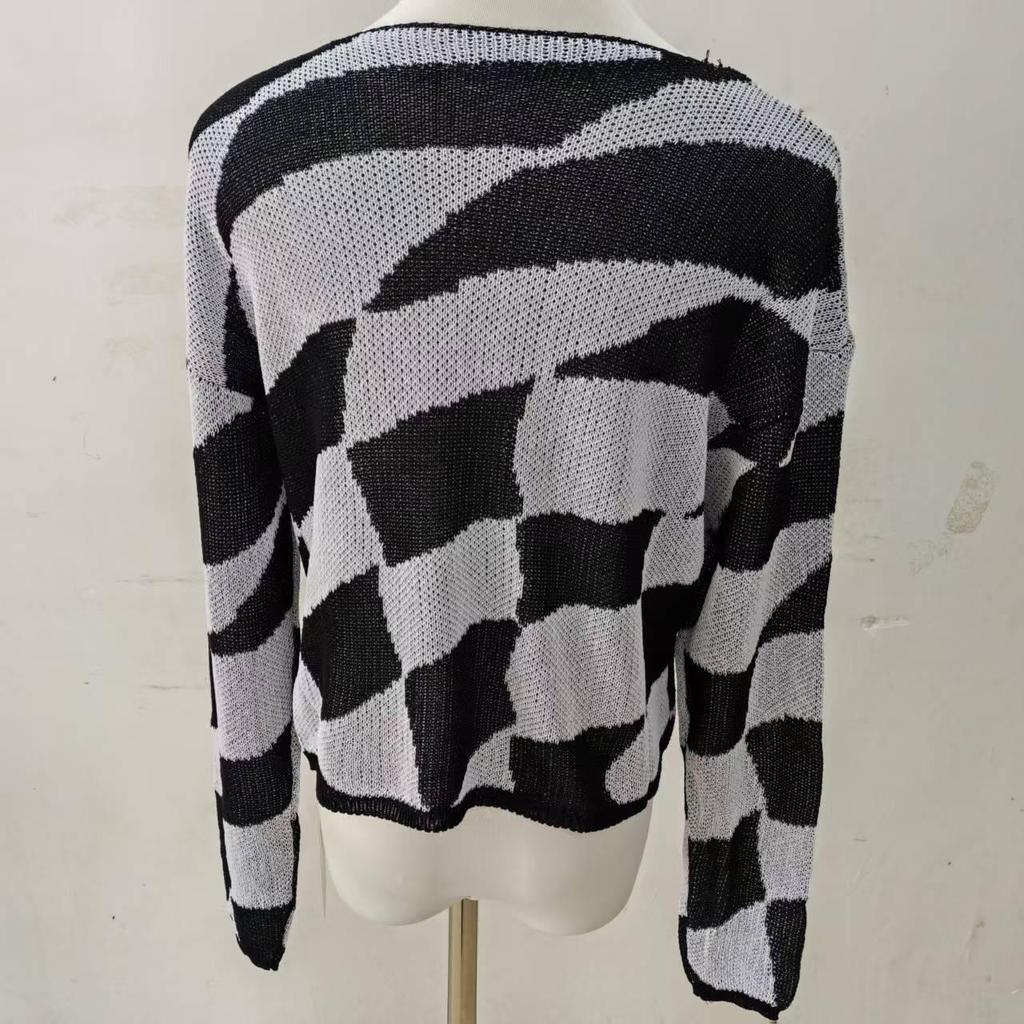 2025 Summer Dong Jie Knit Cardigan: Loose, Lightweight, Hollow Design with Long Sleeves