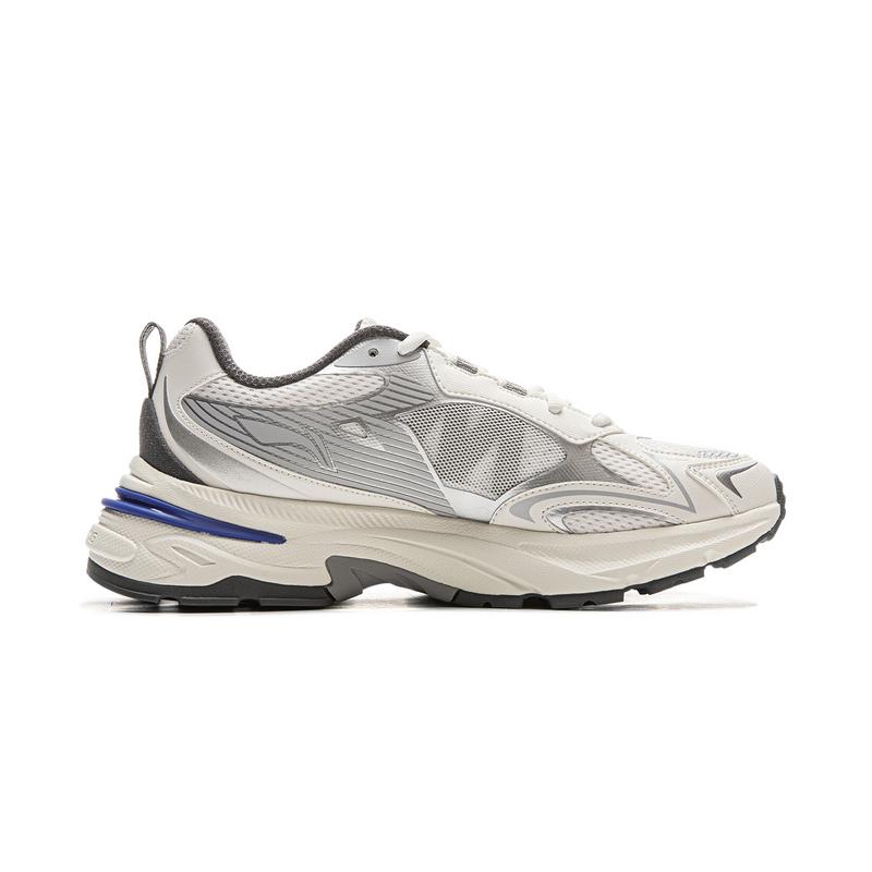 New LiNing Shock Absorbers Slip Resistant Abrasion Resistant Low Top Chunky Sneakers Men's White Silver AGCV275-1