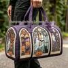 3D Gothic Buntglasdruck Halloween Sporttasche - Multifunktionale Reisetasche
