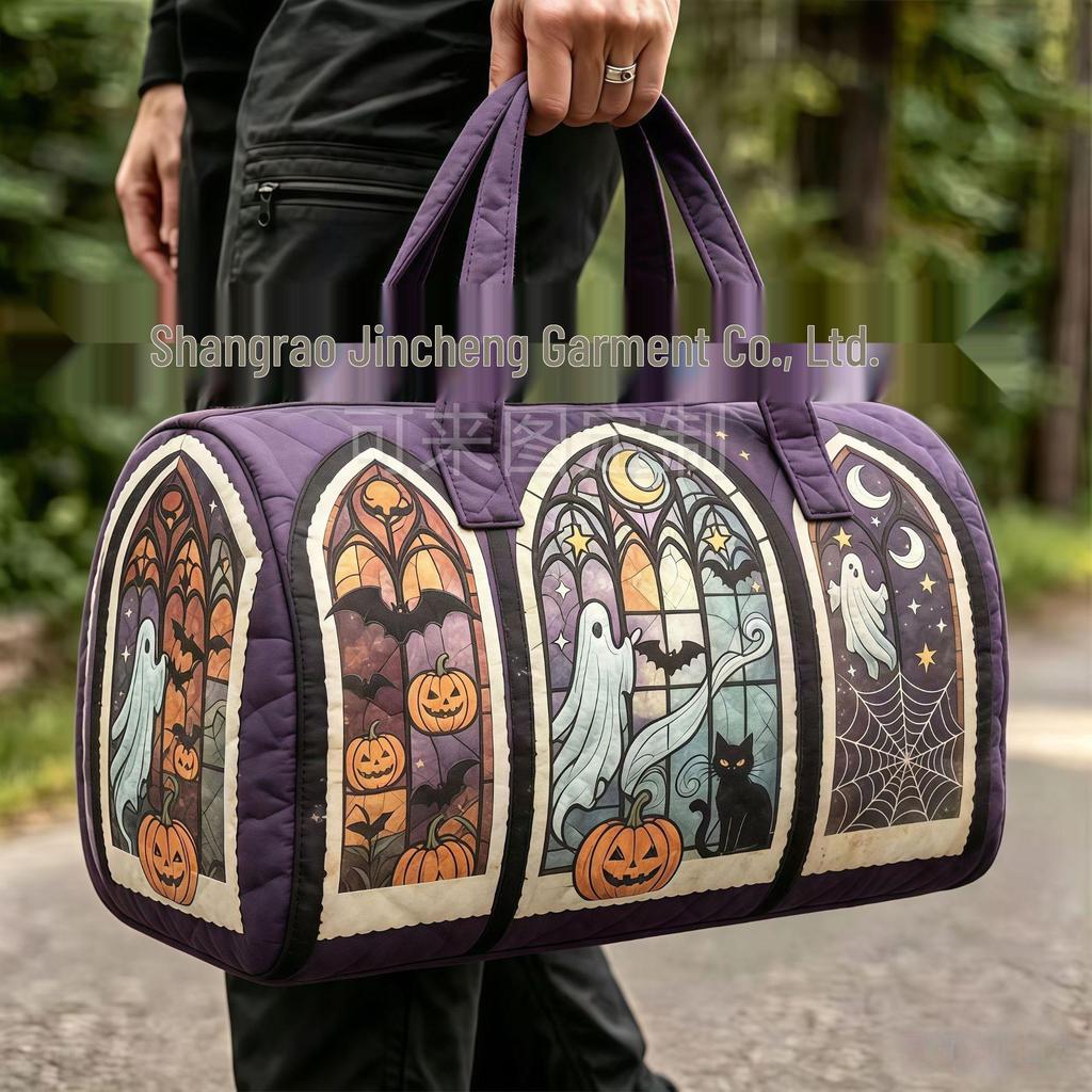 3D Gothic Buntglasdruck Halloween Sporttasche - Multifunktionale Reisetasche