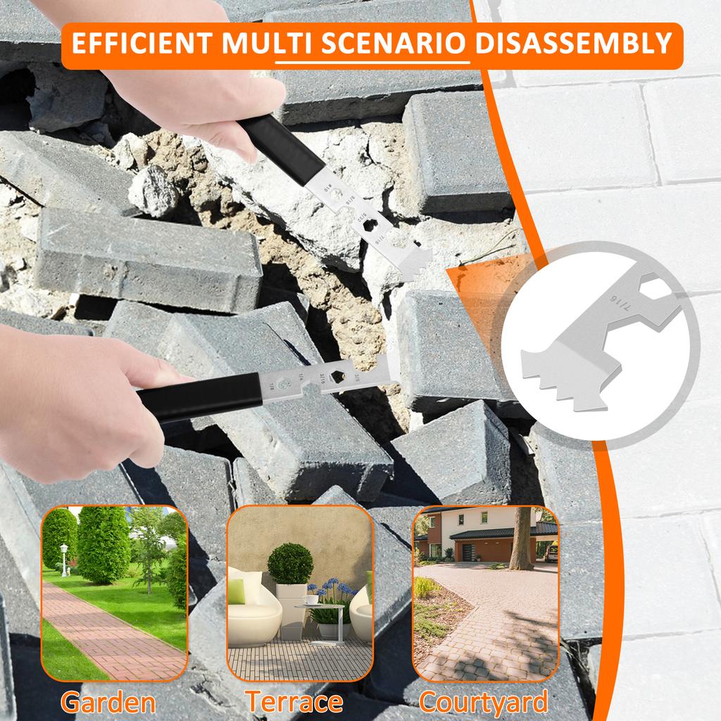 4Pcs Steel Paver Removal Tool High Hardness Paver Puller Tool with Non Slip Handle Labor Saving Paving Brick Pry Bar for Brick