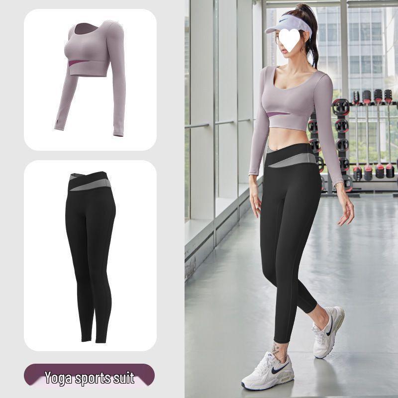 Completo da Yoga Donna Senza Cuciture – Asciugatura Rapida, Controllo Addominale, Pantaloni Lunghi per Corsa, Fitness Indoor e Danza