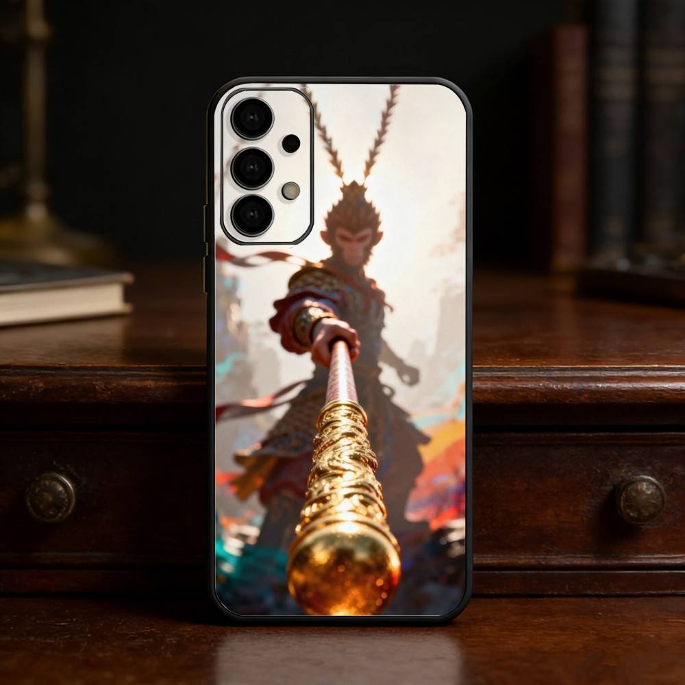 B-Black Myth Wukong Phone Case For Samsung S25,24,21,22,23,30,Ultra,20,Plus,Fe,Lite,Note Soft Black Cover
