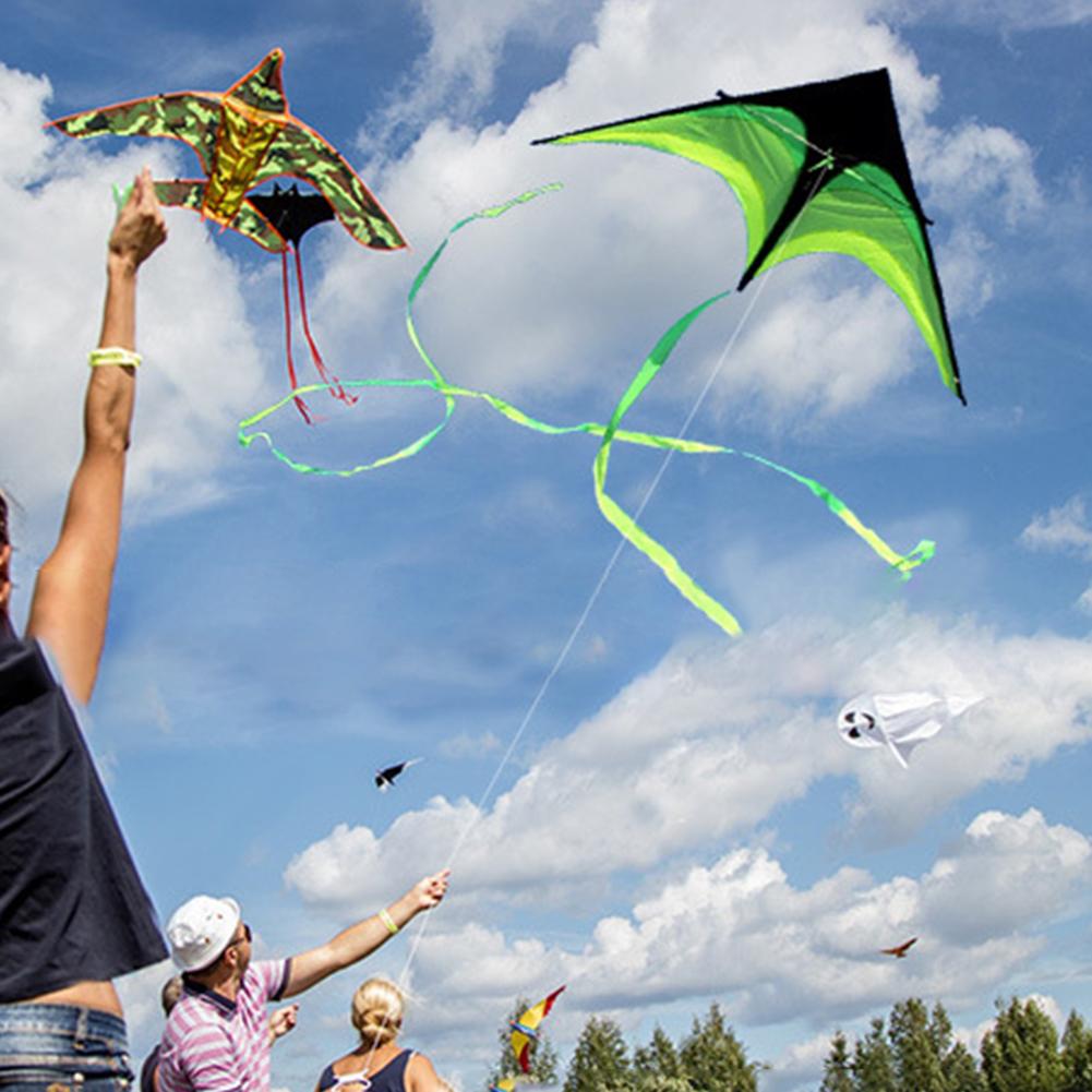 1.6m Big Triangle Kite Easy To Fly Large Delta Kite Toy 10 Meter Tail Fly Wind Kite with Wheel Line for Kids Adults for Outdoor