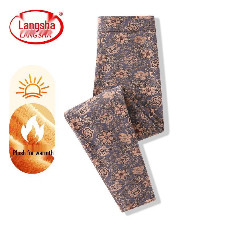 LangSha Women's High-Waist Printed Winter Thermal Leggings