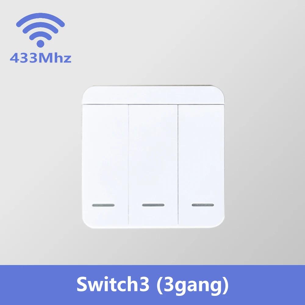 Tuya Wifi Switch 433MHz Universal Breaker 1/2/3 Gang Wireless Wall Switch Remote Voice Control Support Smart Life,Alexa,Google