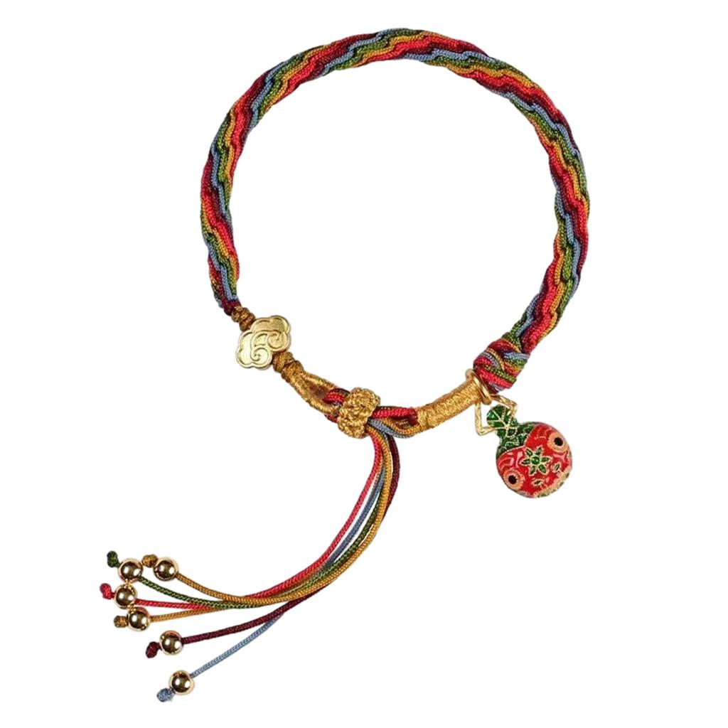 Colorful Knitting Bracelet With Pendant Temperament Versatile Wristlace Birthday Christmas Gift