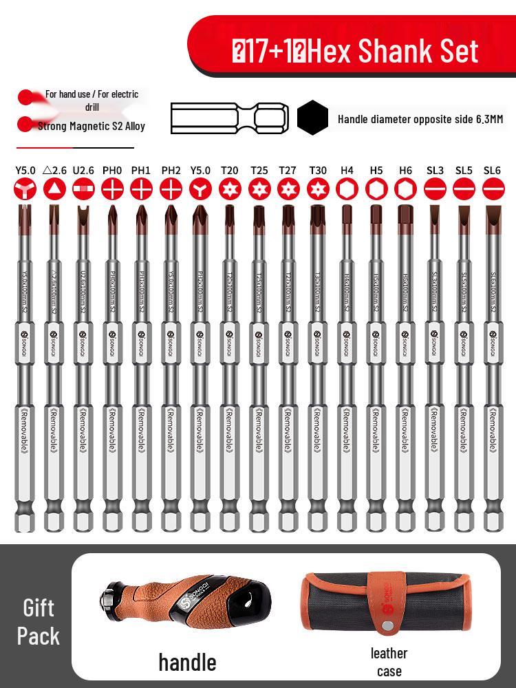 Multi-Functional Magnetic Triangle & Torx Screwdriver Bit Set for Manual & Electric Tools