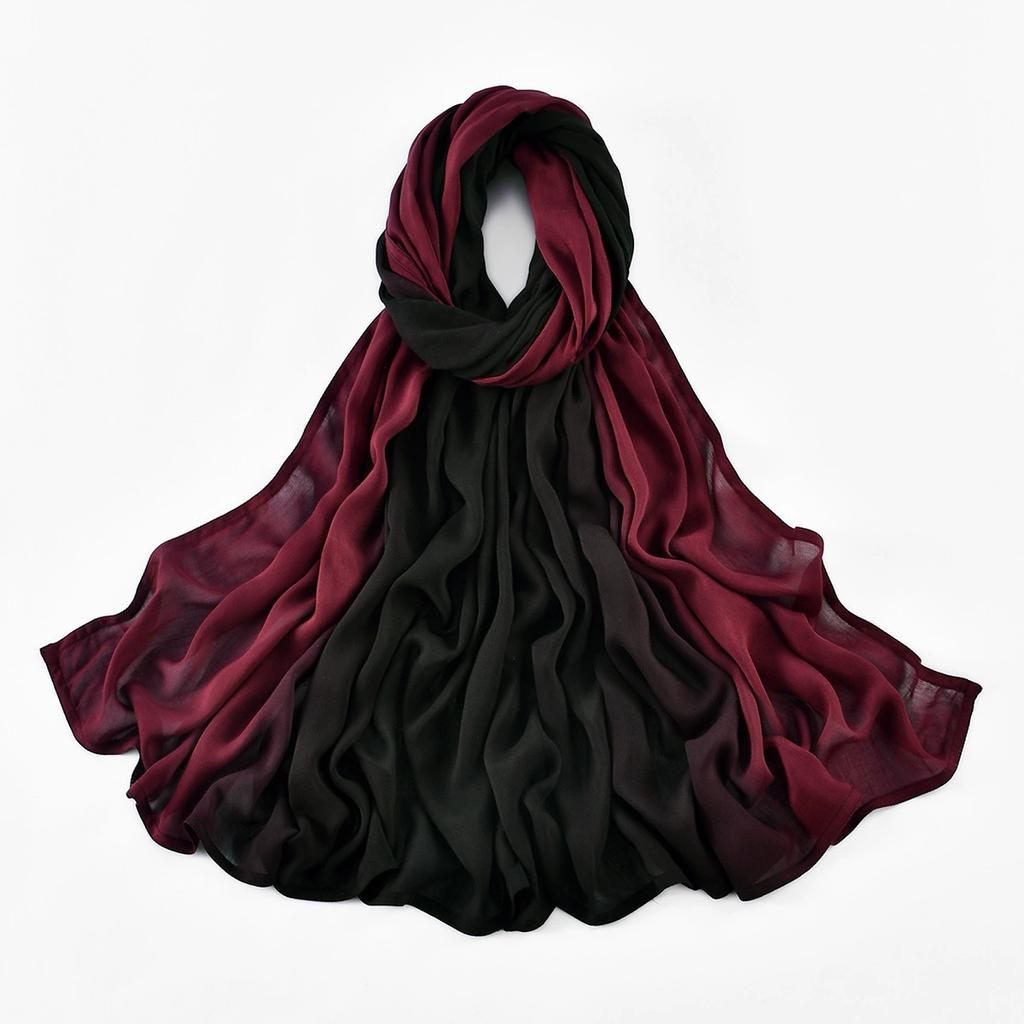 180*85Cm Muslim Viscose Hijab Scarf Women Gradient Color Cotton Feel Head Wrap Lady Soft Turban Scarves Solid Shawl Jersey Hijab