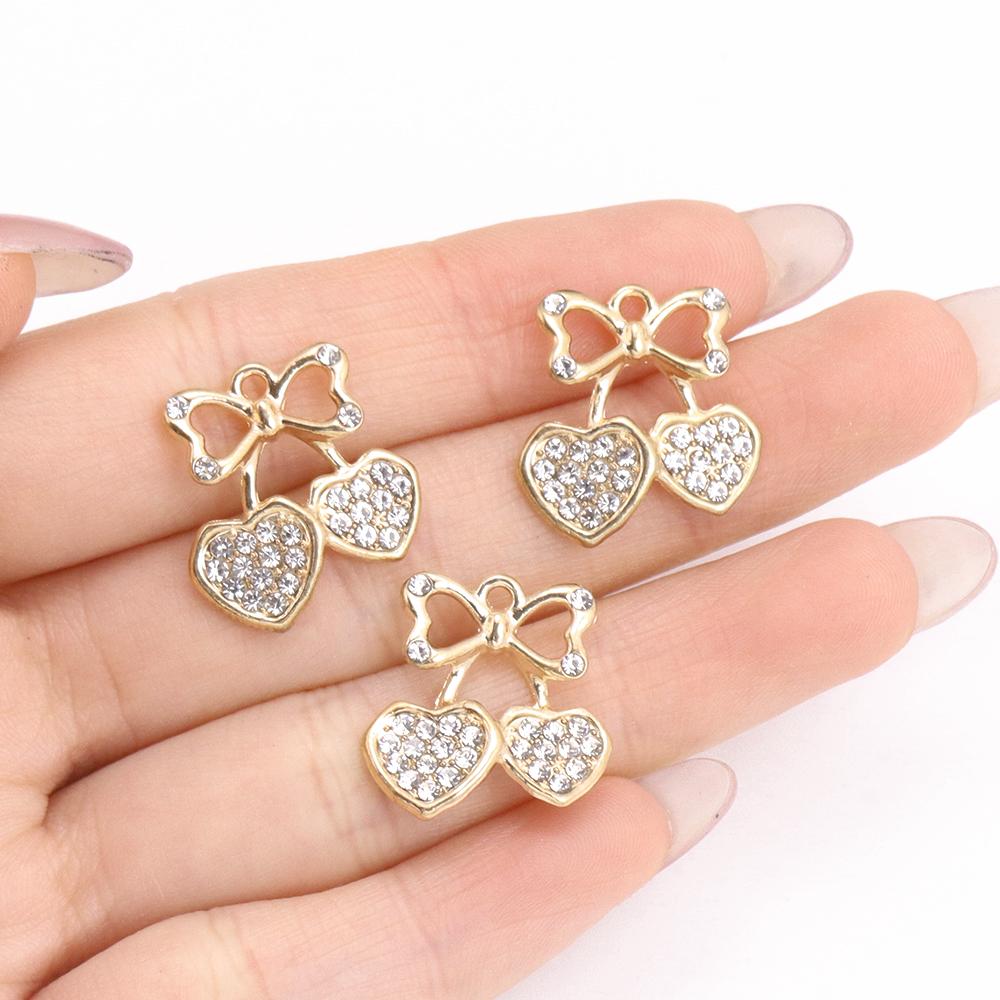 10Pcs Delicate Gold Color Zircon Flower Dragonfly Star Charms Pendants High Quality Diy Necklace Earrings Jewelry Accessories