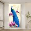 Golden Peacock Butterfly Flower Feather Bird Canvas Painting Animal Posters Prints Wall Art Picture for Living Room Home Decor