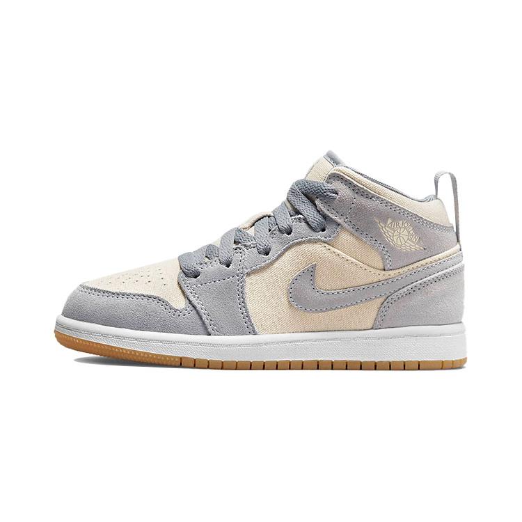 New Jordan 1 Mid SE Coconut Milk Particle Grey PS DN4345-100