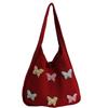 New high-end knitted bag hollow bag simple shoulder bag bow element knitted bag