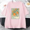 Orange Branch Print Classic TShirt  Unisex Kawaii Summer Tops Women Game Graphic Tees Harajuku Cartoon Funny Shirt Female