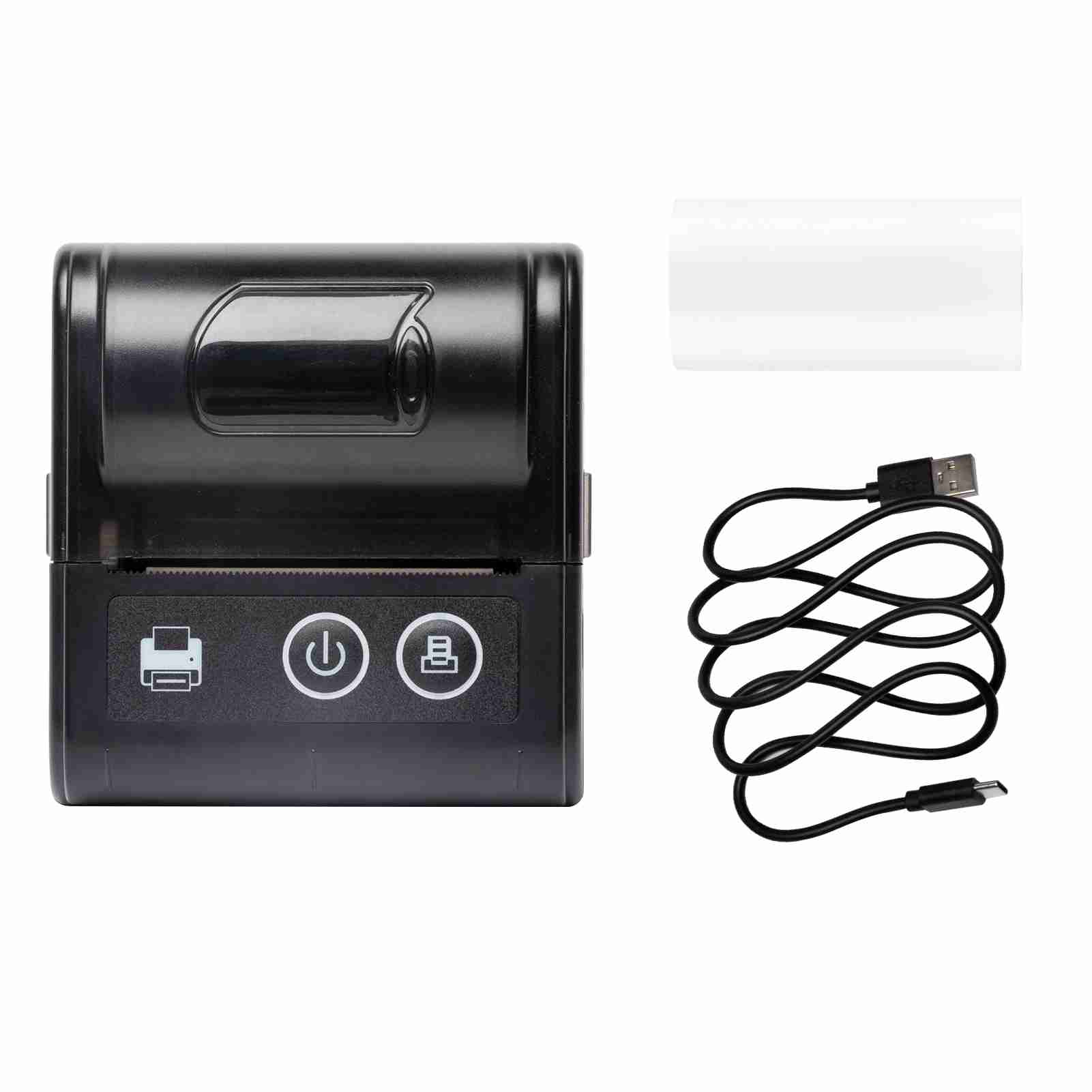 

Portable Mini Thermal Receipt Printer USB BT Connection 2 Inches 57mm Wireless Printer High Speed with 1 Roll Paper Inside чорний