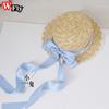 Harajuku Women Girls Summer Straw Hat Beach Sun Hat Handmade Sweet Lolita Cosplay Lace Bow Ribbon Straw Hats Decorate