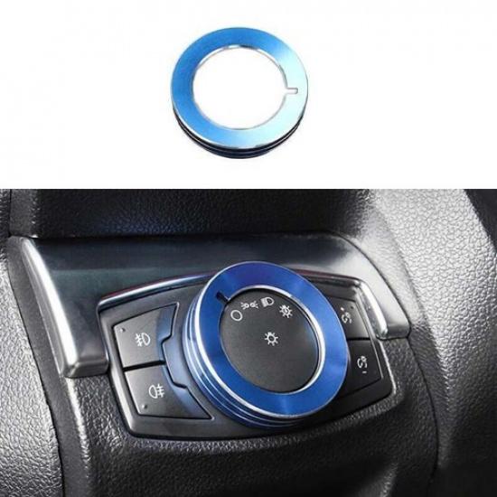 2011- For Ford Explorer Blue Aluminum Button Trim Headlight Switch Control