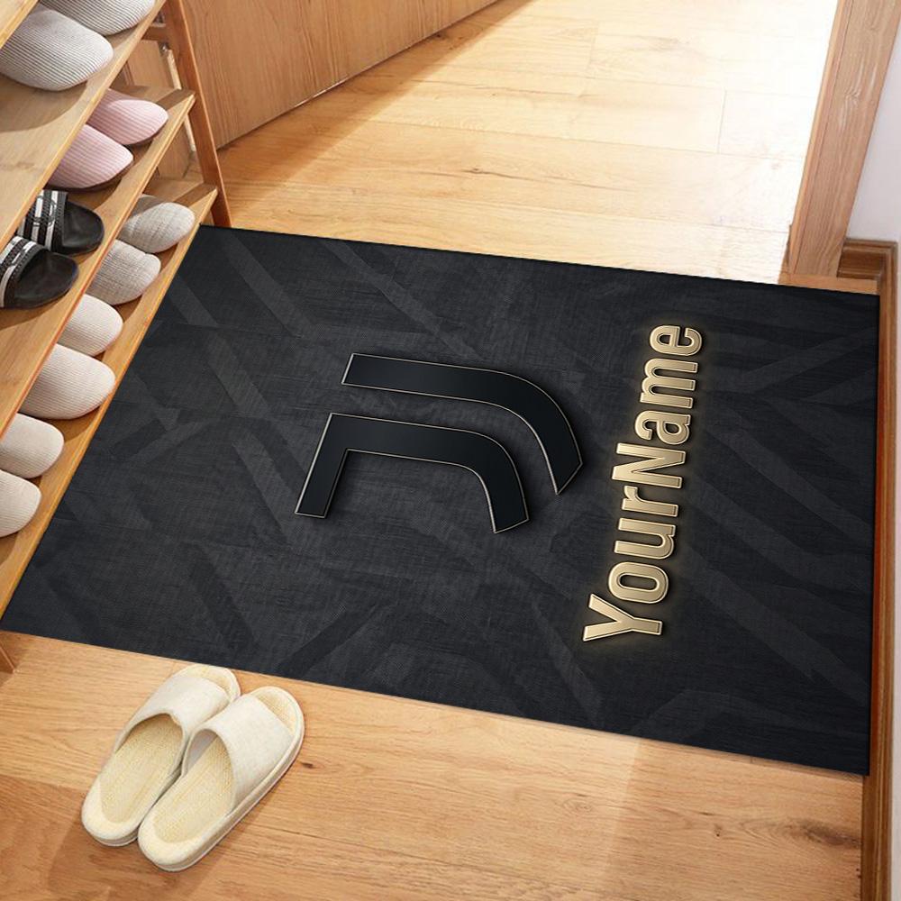 Juventus Customize Text Floor Rug Office Rug Suitable for Playrooms Dormitory Hallway Balcony Anti-slip Rug Office Home Decor Birthday/Christmas Gift