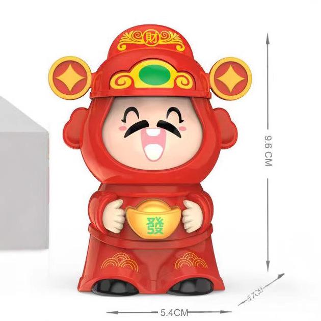 Expressive Decompression Snake & God of Wealth Face-Changing Keychain Doll