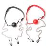 Safe Non-Toxic Pu Metal Bondage Gear Bdsm Sex Mouth Ball Gags With Nipple