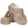 Crocs Classic Cloud Comfort Metal Buckle Slide Sandals Women Sandals Beige Gold 215552-2TC