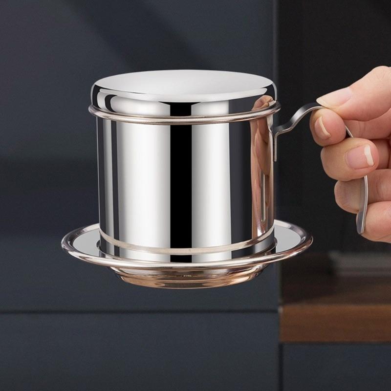 Stainless Steel Coffee Filter Durable Reusable Pouring Over Drip Cup For Home Office Travel Vietnamese Coffee Dripper