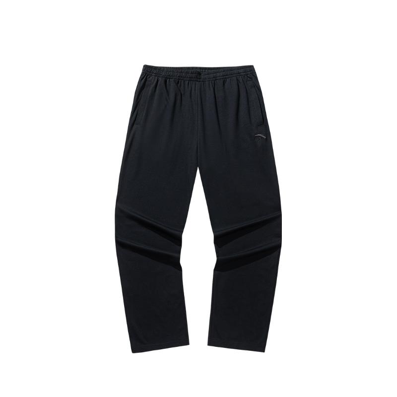 

Anta Comfortable Casual Simple Versatile Mid-Rise Breathable Lace-Up Straight-Leg Knitted Sports Pants Men bottoms Basic-Black 952528302-5 XL