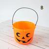 Halloween Trick or Treat Buckets Pumpkin Candy Basket Plastic Pail Candy Holder with Handle Orange Jack-o'-Lantern Party Favors