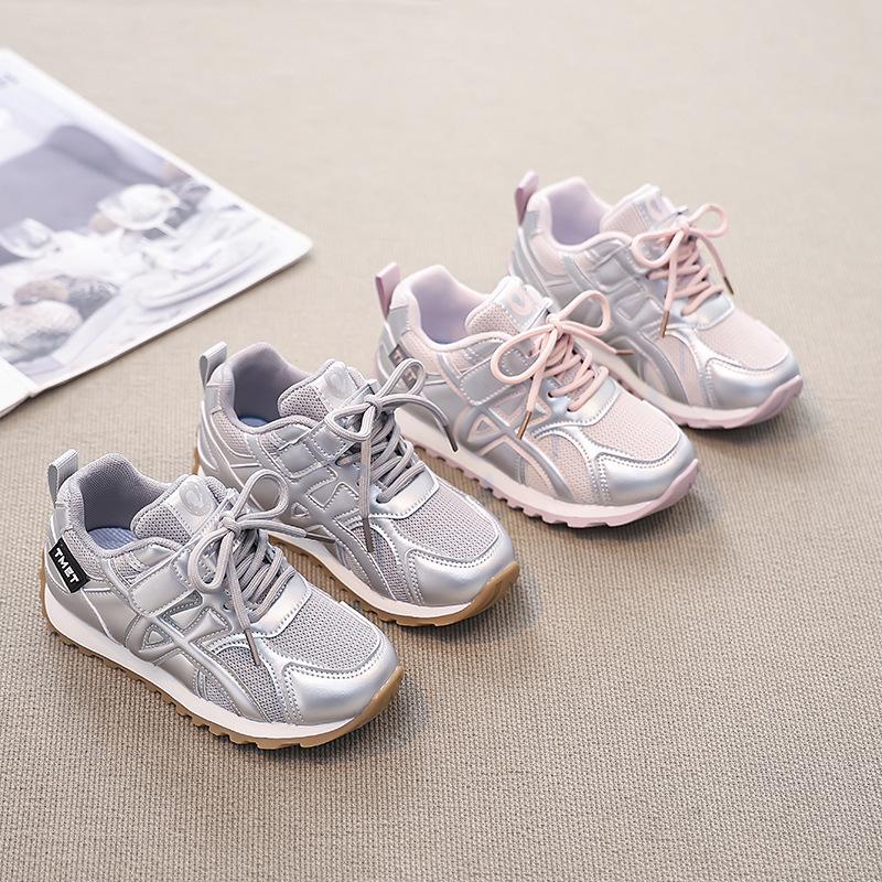 Girls' sneakers 2025 spring new breathable shoes Boys' casual dad shoes Older children's shoes Student running shoes