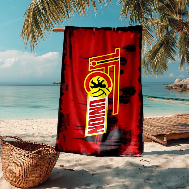 1 Stück Union Fußball-Emblem Strandtuch - Weiche, Saugfähige Mikrofaser, Leicht, Ideal für den Strand, Partys, Reisen, Camping, Geschenke für Fans