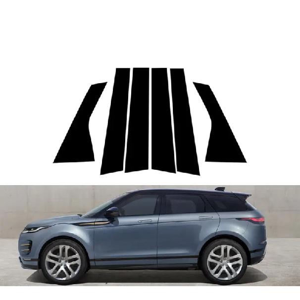6PCS Gloss Black Pillar Posts Window Decor Side Sticker Cover Fit For Range Rover Evoque L551 5-Door