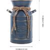 Cabilock Vintage Rustic Blue Galvanized Metal Milk Jug Vase with Dual Handles, Ideal for Dried Flowers, Flower Arrangement, Succulents, and Farmhouse