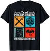 D20 Dice Apparel Rpg Gaming Tshirt Im Not Procrastinating Im Doing Side Quests For Rpg Gamers Casual Short Sleeve Camisas
