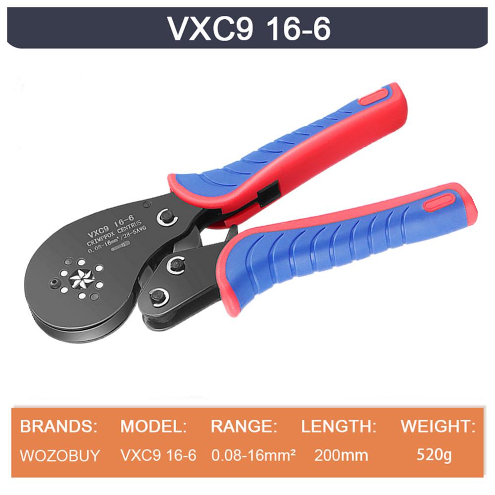 

Набор инструментов для обжима шестигранных наконечников, 16-6 инструментов для обжима наконечников проводов - различные размеры клемм, для кабельных наконечников 28-5 AWG