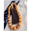 Handmade Men's Prayer Beads by Gaihaku, 15mm Main Beads, Made of Natural Wood, Luster and Fragrance Enhance with Age, Includes Prayer Bead Bag, Perfec